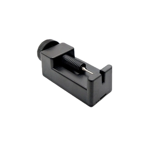 Black watch band link remover tool with metal pin for professional strap adjustment