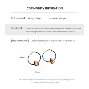 Detail specifications of 18K gold plated blue round hoop earrings with copper material