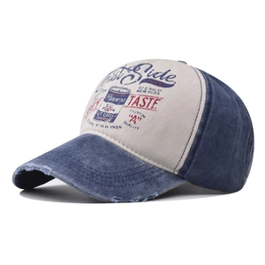 Unisex vintage distressed washed cotton baseball cap with retro American graphic print