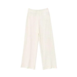 Pantaloni larghi bianchi minimalisti con un esclusivo design in tessuto plissettato