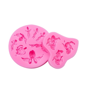 Pink silicone angel molds set for car aromatherapy plaster and fondant cake decorations