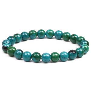 Elegant Phoenix Lapis Lazuli beaded bracelet with natural green and blue stone textures