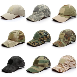 Tactical Baseball Cap Camouflage Polyester Cotton Breathable Outdoor Military Sports Sun Hat With Velcro Patch Area