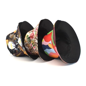 Stylish floral and leopard print cotton bucket hats for summer sun protection outdoors
