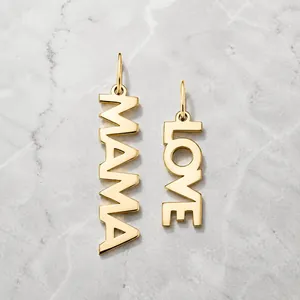 Stainless Steel MAMA LOVE Letter Pendant For DIY Jewelry Making Gold Steel Color Fashion Charms Mother Day Gift