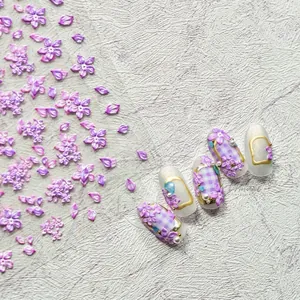 Nail Art Stickers 3D Relief Embossed Cherry Blossom Flower Petals Self Adhesive Japanese Style Manicure Decoration