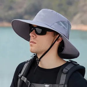 Outdoor Sonnenhut mit breiter Krempe, Nackenschutz und atmungsaktivem Mesh