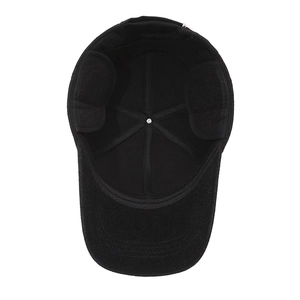 Winter thermal baseball cap for men featuring foldable ear flaps and thickened black lining