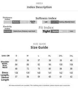 Size chart table for print maxi dress showing measurements for S to 3XL sizes