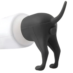Tappo per dentifricio divertente a forma di sedere di cane nero con finitura opaca