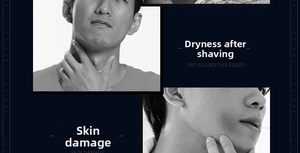 Detailed illustration of skin irritation and dryness symptoms after shaving routine