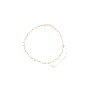 Elegant 925 silver gold bracelet with sparkling zircon fringe and minimalist V-shape link design