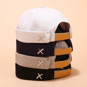 Brimless Docker Hat Cotton Adjustable Retro Miki Hat Streetwear Solid Color Casual For Men And Women