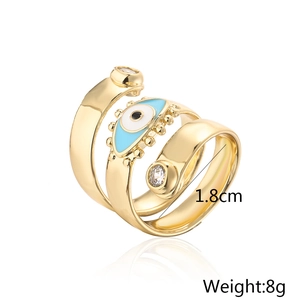 Detail view showing the 1.8cm diameter and 8g weight of the Evil Eye open ring