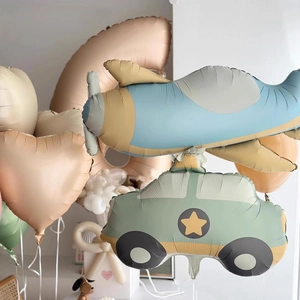 Morandi color airplane and car aluminum foil balloons for children birthday party decor