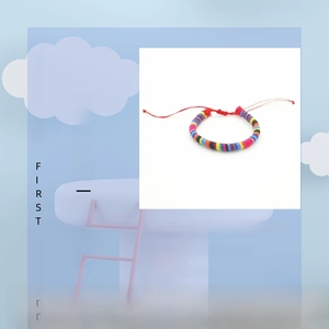 Detail view of handmade Bohemian cotton linen woven bracelet with 16-22cm adjustable cord
