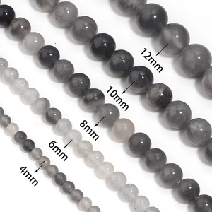 Perles rondes en cristal argenté naturel de 4mm à 12mm pour la création de bijoux