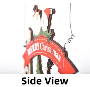 Detailansicht der mehrlagigen Weihnachtsdeko aus Holz zeigt Dicke und Seitenprofil