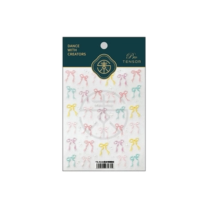 Self-adhesive soft gauze bow nail art stickers in various macaron colors TS-4116