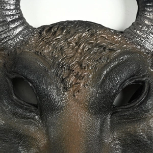 Realistic bronze and grey PU foam buffalo mask for Halloween and cosplay parties