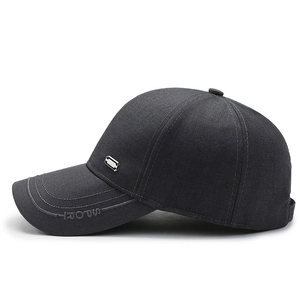 Minimalist men's casual baseball cap with SPORT embroidery and side metal logo