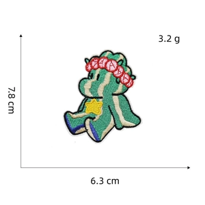 Cartoon game controller embroidery patch with 7.8cm x 6.3cm size dimensions