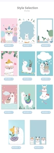 Detailed catalog of 11 cute alpaca cartoon sticky note designs in macaron colors