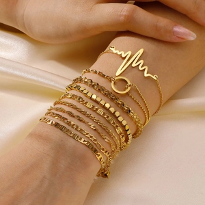 Minimalist Gold Plated Stainless Steel Bracelet Fashionable Versatile Jewelry For Women