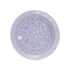 Translucent silicone jewelry mold for resin gems with various geometric shapes on white background
