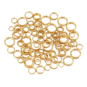 Stainless Steel Double Layer Split Rings 18K Gold Plated Round Open Jump Rings Jewelry Making Connectors For DIY Necklace