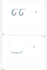 Detail view of 925 sterling silver star necklace and turquoise earrings with measurements