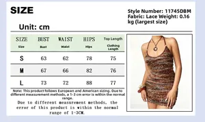 Tabella taglie per abito in maglia con paillettes e scollo all'americana con misure S-L
