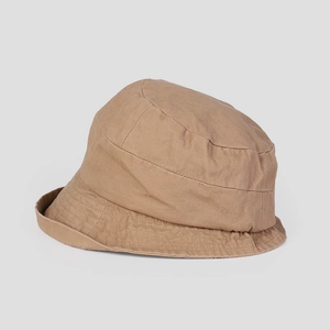 Detail showing high-quality cotton canvas texture and reinforced stitching on bucket hat