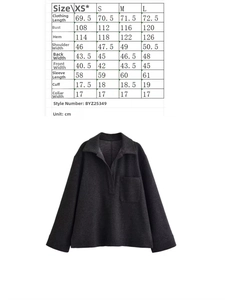 Detaillierte Größentabelle für Damen Freizeit-Set mit Revershemd und weiter Hose in CM