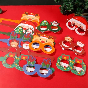 Lunettes de Noël en papier avec Père Noël et rennes pour accessoires de fête et photobooth