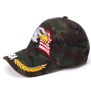 Men's camouflage tactical baseball cap with eagle embroidery and USA brim detail