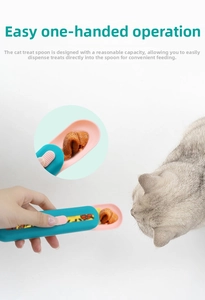 Cuillère à friandises pour chat avec poussoir pour distribuer facilement des purées