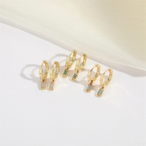 Luxury gold hoop earrings with creative zipper pull charms and sparkling zircon inlays