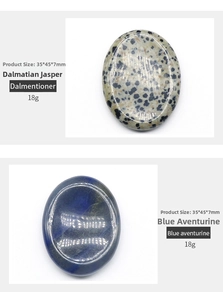 Polished Dalmatian Stone and Blue Aventurine 45mm oval thumb stones for facial massage