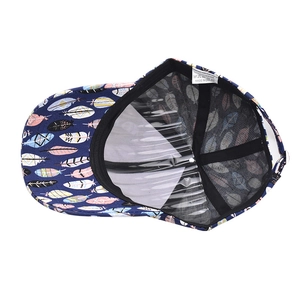 Detailed interior of navy cotton baseball cap featuring breathable mesh and sweatband
