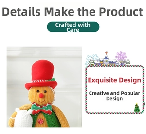 Detail of a Christmas gingerbread doll with a red top hat and green sequined vest