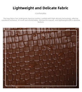 Macro view of dark brown waterproof woven PU leather backpack fabric texture