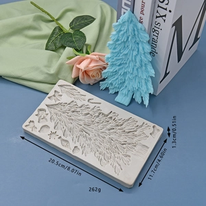 Christmas tree silicone mold for DIY baking and crafts 20.5x11.7cm with 3D festive details