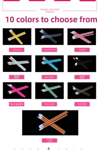 Detailed grid layout of ten colors of disposable lip brushes with sponge tips