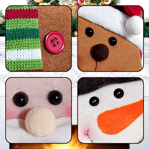Festive Christmas stocking tree ornaments with Santa, snowman and reindeer character details
