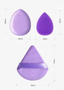 Specifiche dettagliate delle dimensioni per spugne trucco triangolari e a goccia in set