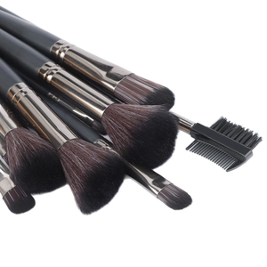 Kit de 13 pinceaux de maquillage professionnels avec manches noirs mats et poils souples