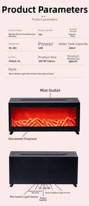 Detailed interface showing back controls and DC power port of the flame humidifier