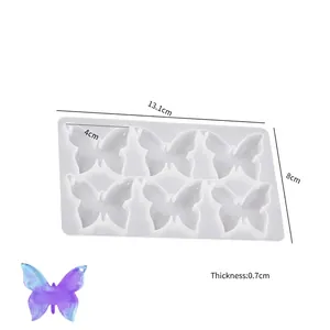 Dimensions détaillées du moule silicone 8 papillons pour création en résine