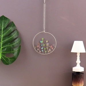 Tree Of Life Hanging Ornament Handmade Wire Wrapped Natural Stone Colorful Crystal Chips Boho Home Decor Wall Window Decoration